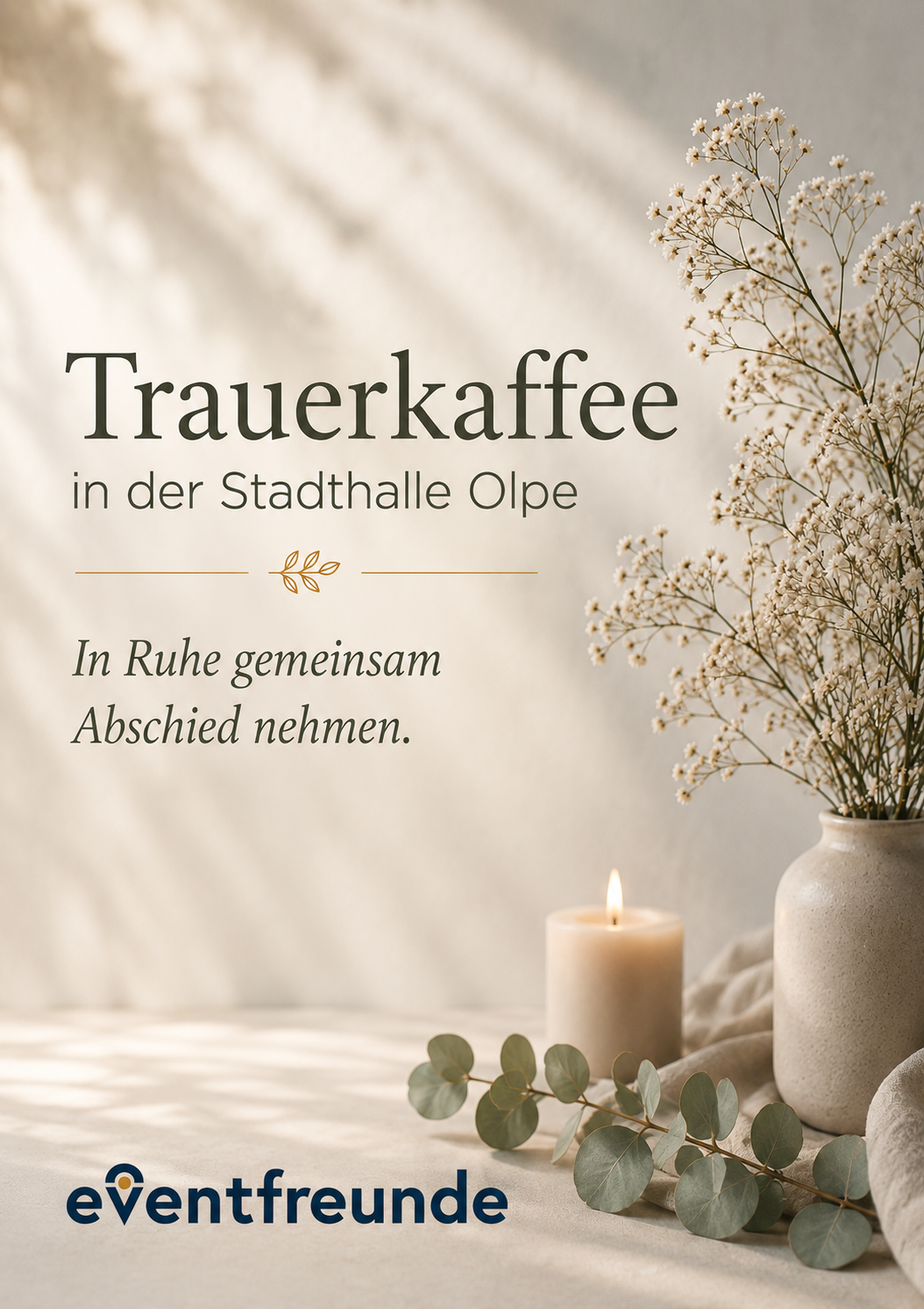 Trauerkaffee in der Stadthalle Olpe - in Ruhe gemeinsam Abschied nehmen